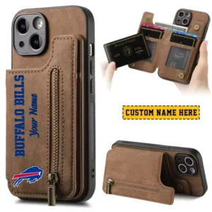 Buffalo Bills Zipper Cards Solt Wallet Leather Case New 2025 AMCWLPC00024