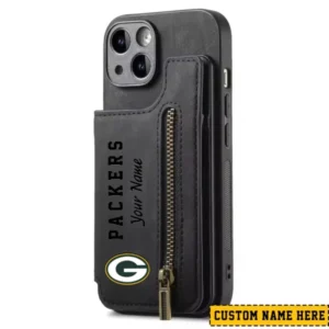 Green Bay Packers Zipper Cards Solt Wallet Leather Case New 2025 AMCWLPC00086