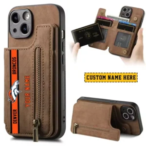 Denver Broncos Zipper Cards Solt Wallet Leather Case New 2025 AMCWLPC00075