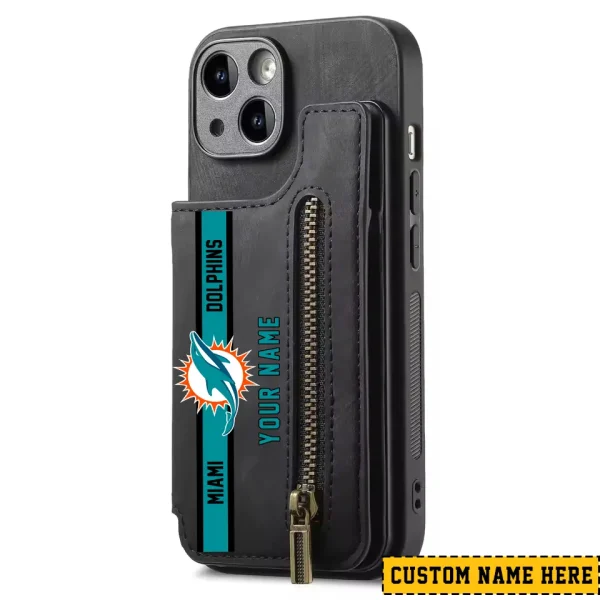 Miami Dolphins Zipper Cards Solt Wallet Leather Case New 2025 AMCWLPC00158