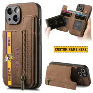 Minnesota Vikings Zipper Cards Solt Wallet Leather Case New 2025 AMCWLPC00166