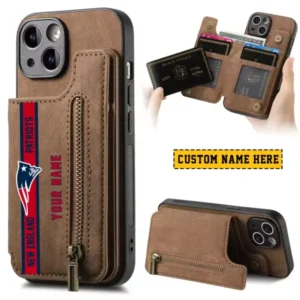 New England Patriots Zipper Cards Solt Wallet Leather Case New 2025 AMCWLPC00173