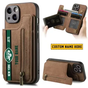 New York Jets Zipper Cards Solt Wallet Leather Case New 2025 AMCWLPC00202