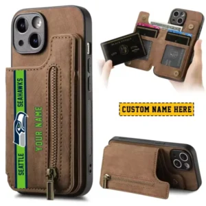 Seattle Seahawks Zipper Cards Solt Wallet Leather Case New 2025 AMCWLPC00233