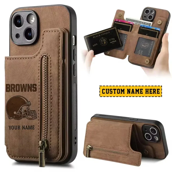Cleveland Browns Zipper Cards Solt Wallet Leather Case New 2025 AMCWLPC00060