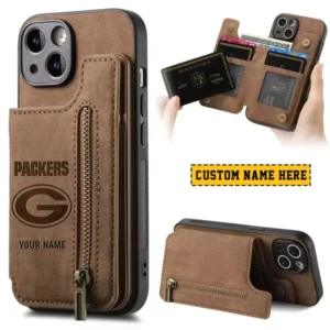 Green Bay Packers Zipper Cards Solt Wallet Leather Case New 2025 AMCWLPC00092