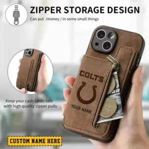 Indianapolis Colts Zipper Cards Solt Wallet Leather Case New 2025 AMCWLPC00108