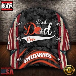 Cleveland Browns Best Dad USA Flag Classic Cap AMCCAP000059