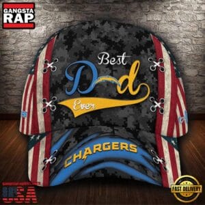 Los Angeles Chargers Best Dad USA Flag New Design Classic Cap AMCCAP000068
