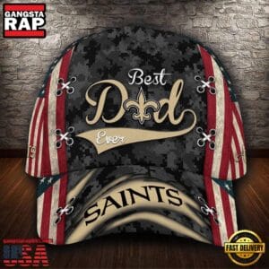 New Orleans Saints Best Dad USA Flag New Design Classic Cap AMCCAP000073