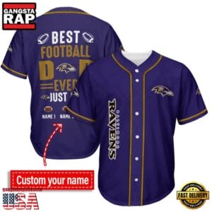 Baltimore Ravens Best Dad Ever New Design Baseball Jersey Shirt AMCBJS000003