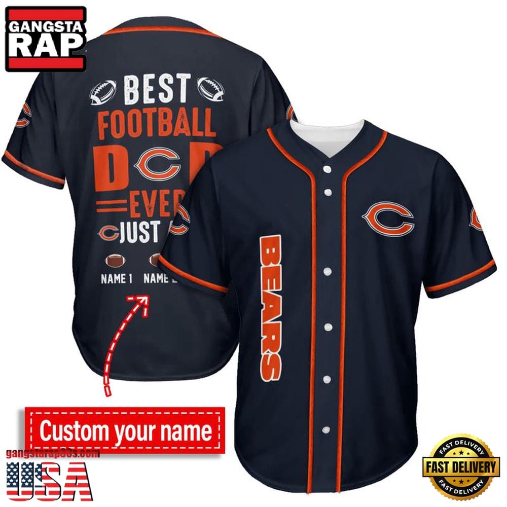 Chicago Bears Best Dad Ever New Design Baseball Jersey Shirt AMCBJS000010