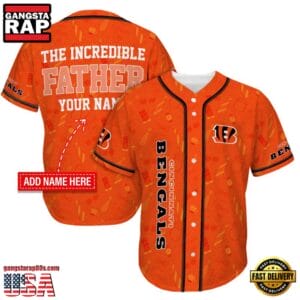 Cincinnati Bengals The Increadible Father New Design Baseball Jersey Shirt AMCBJS000014