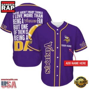 Minnesota Vikings I Love Being A Dad Father’s Day New Design Baseball Jersey Shirt AMCBJS000046