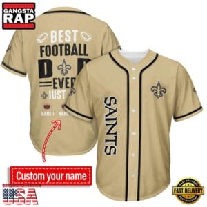 New Orleans Saints Best Dad Ever New Design Baseball Jersey Shirt AMCBJS000050