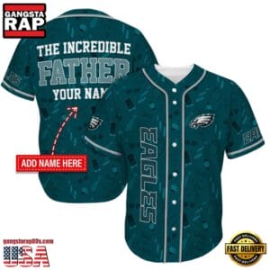Philadelphia Eagles The Increadible Father New Design Baseball Jersey Shirt AMCBJS000056