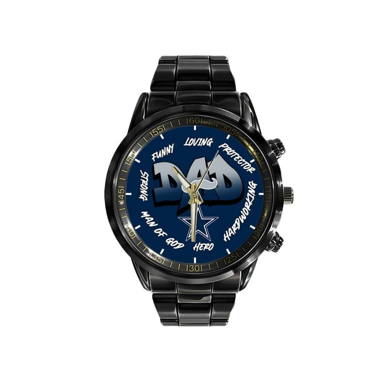 Dallas Cowboys Limited Edition Black Stainless Steel Watch For Father's Day AMCWA000003