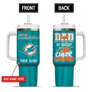 Miami Dolphins My Biggest Cheer Leader Gift For Father's Day Limited Edition 40oz Tumbler AMC40OZ000190