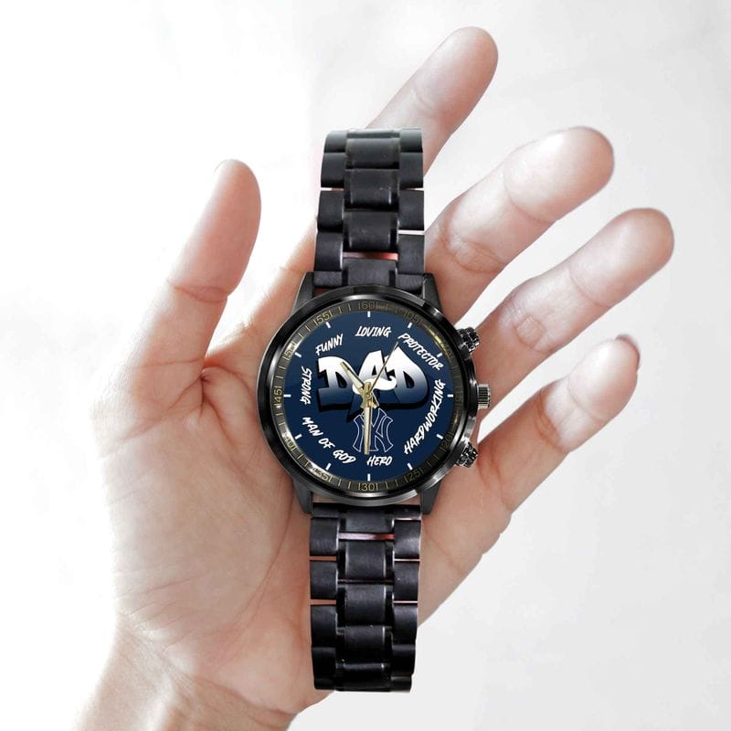 New York Yankees Limited Edition Black Stainless Steel Watch For Father's Day AMCWA000013 - Image 2