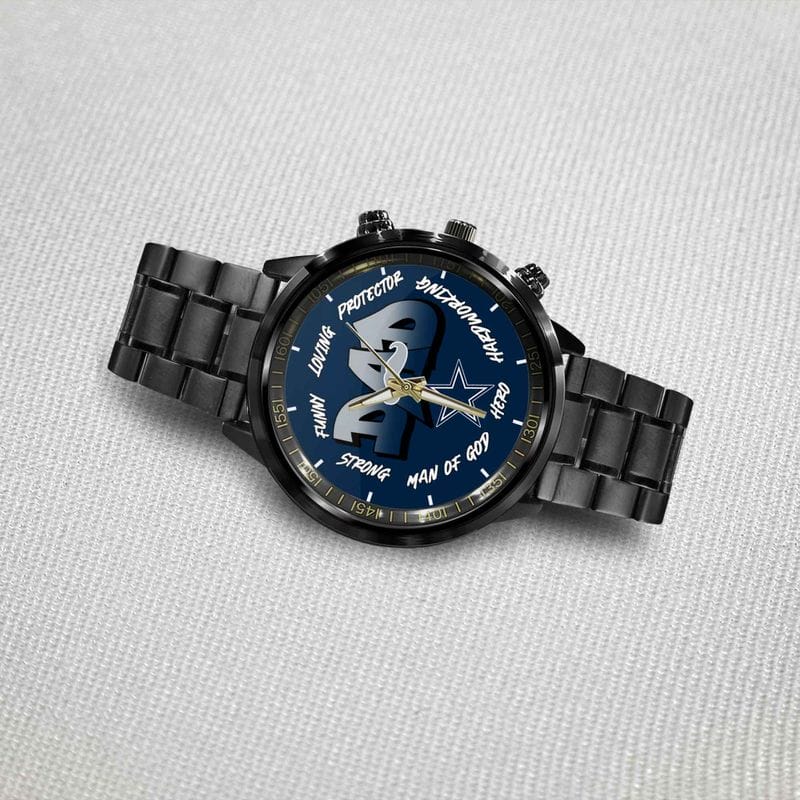 Dallas Cowboys Limited Edition Black Stainless Steel Watch For Father's Day AMCWA000003 - Image 3