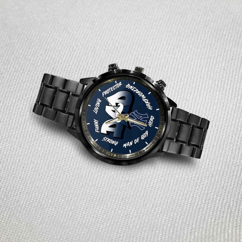 New York Yankees Limited Edition Black Stainless Steel Watch For Father's Day AMCWA000013 - Image 3
