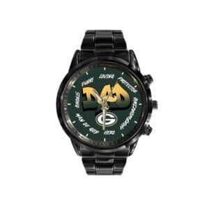 Green Bay Packers Limited Edition Black Stainless Steel Watch For Father's Day AMCWA000004