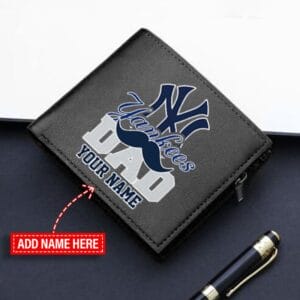 New York Yankees Limited Edition Men Leather Bifold Wallet Gift For Father's Day AMC2DMW000001