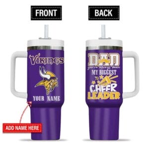 Minnesota Vikings My Biggest Cheer Leader Gift For Father's Day Limited Edition 40oz Tumbler AMC40OZ000186