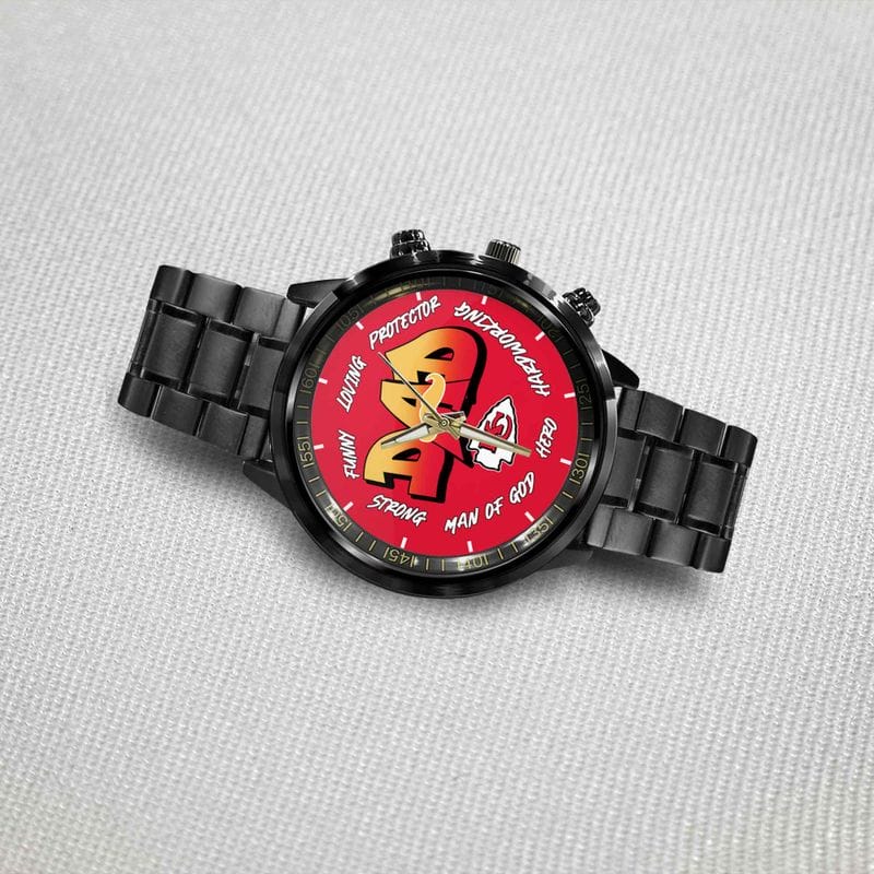 Kansas City Chiefs Limited Edition Black Stainless Steel Watch For Father's Day AMCWA000005 - Image 3