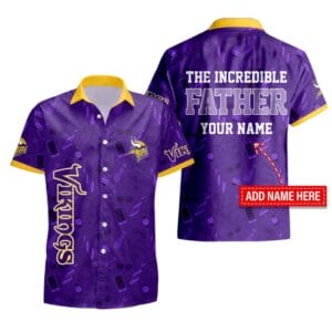Minnesota Vikings Personalized Button Shirt Father's Day New AMCBTS000003