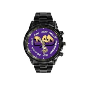 Minnesota Vikings Limited Edition Black Stainless Steel Watch For Father's Day AMCWA000007