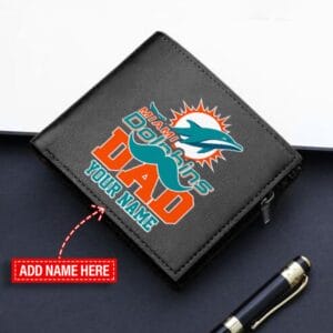 Miami Dolphins Limited Edition Men Leather Bifold Wallet Gift For Father's Day AMC2DMW000012