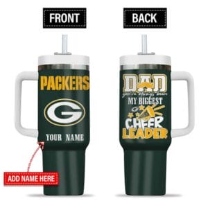 Green Bay Packers My Biggest Cheer Leader Gift For Father's Day Limited Edition 40oz Tumbler AMC40OZ000183