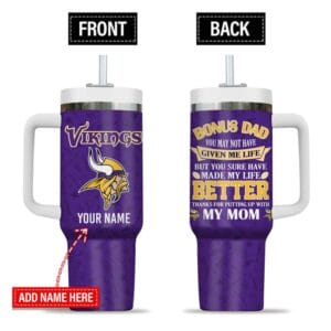 Minnesota Vikings New Personalized 40oz Tumbler Father's Day AMC40OZ000177