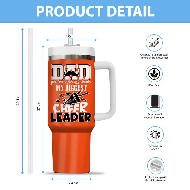 Cincinnati Bengals My Biggest Cheer Leader Gift For Father's Day Limited Edition 40oz Tumbler AMC40OZ000189 - Image 2