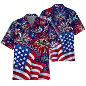 Baltimore Ravens Custom Limited Independence Day Summer Hawaiian Shirt AMCHWS00086