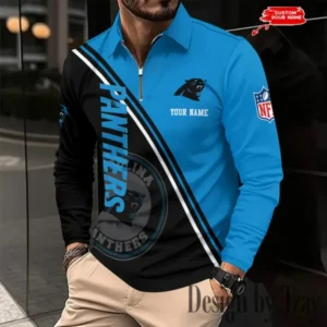 Carolina Panthers Personalized Long Sleeve Polo Shirt New 2025 AMCLSPS0230