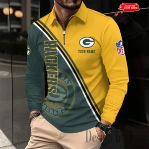Green Bay Packers Personalized Long Sleeve Polo Shirt New 2025 AMCLSPS0231