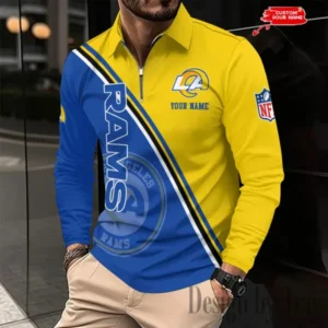 Los Angeles Rams Personalized Long Sleeve Polo Shirt New 2025 AMCLSPS0221