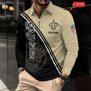 New Orleans Saints Personalized Long Sleeve Polo Shirt New 2025 AMCLSPS0241
