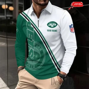 New York Jets Personalized Long Sleeve Polo Shirt New 2025 AMCLSPS0201