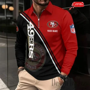 San Francisco 49ers Personalized Long Sleeve Polo Shirt New 2025 AMCLSPS0248