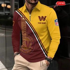 Washington Commanders Personalized Long Sleeve Polo Shirt New 2025 AMCLSPS0257