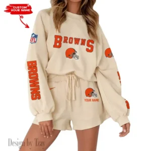 Cleveland Browns Limited Edition Women Sweatshirt and Shorts New 2025 AMCWSWS00042