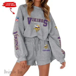 Minnesota Vikings Limited Edition Women Sweatshirt and Shorts New 2025 AMCWSWS00065