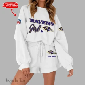 Baltimore Ravens Limited Edition Women Sweatshirt and Shorts New 2025 AMCWSWS00046