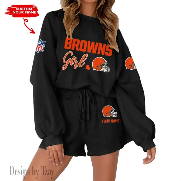 Cleveland Browns Limited Edition Women Sweatshirt and Shorts New 2025 AMCWSWS00047