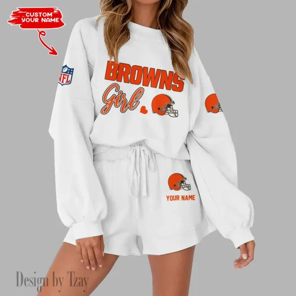 Cleveland Browns Limited Edition Women Sweatshirt and Shorts New 2025 AMCWSWS00047 - Image 2