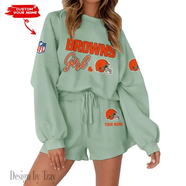 Cleveland Browns Limited Edition Women Sweatshirt and Shorts New 2025 AMCWSWS00047 - Image 3