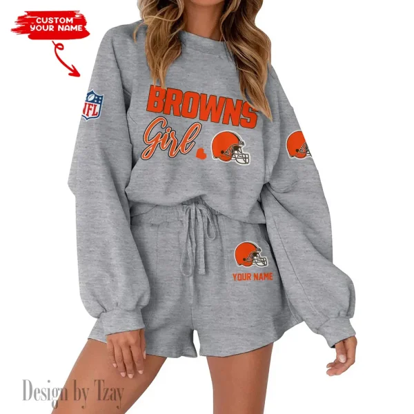 Cleveland Browns Limited Edition Women Sweatshirt and Shorts New 2025 AMCWSWS00047 - Image 4